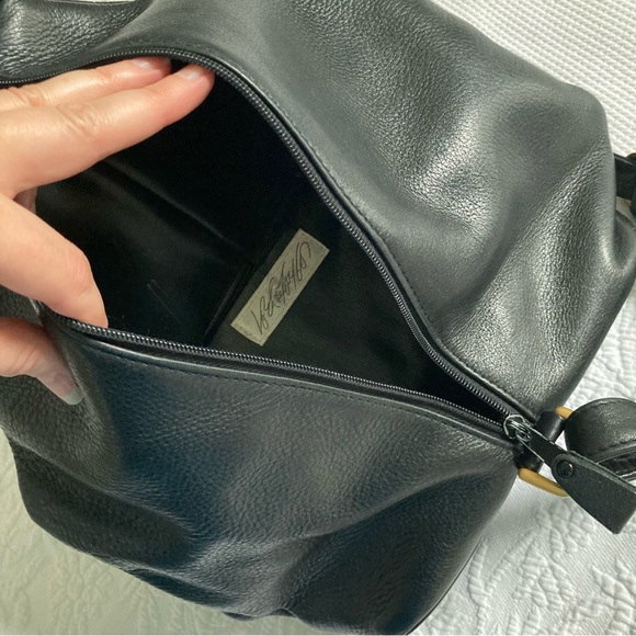 Vintage 90s Y2K Lord & Taylor pebbled leather sling backpack purse bag - Picture 8 of 12